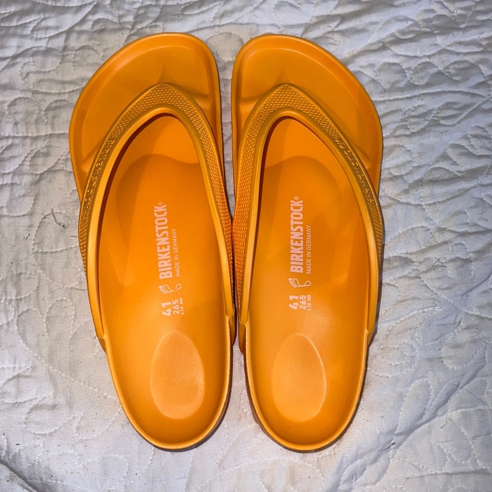 Orange Birkenstock Flip Flops